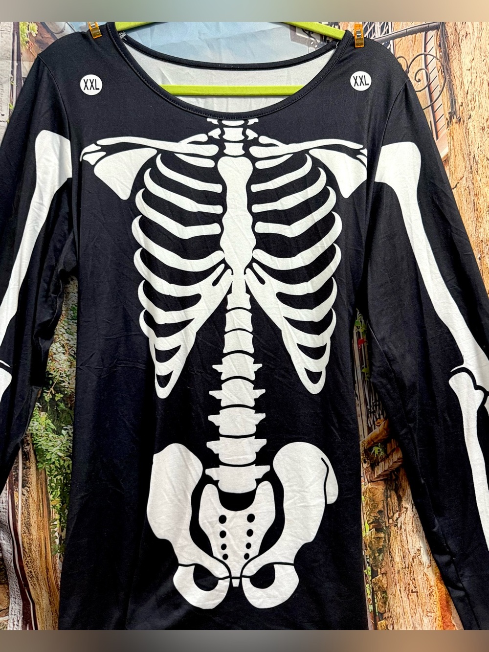 🔥Skeleton Rib Cage Halloween T-shirt Dress Size XXL